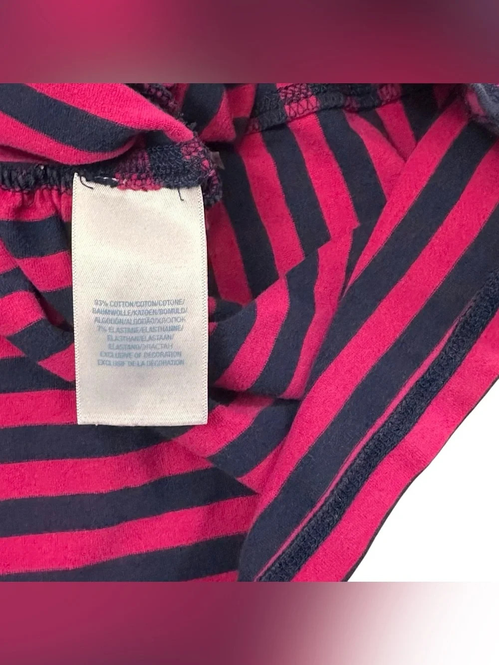 Ralph Lauren Baby Girls 6M Pink Navy Striped Long Sleeve Dress Pony